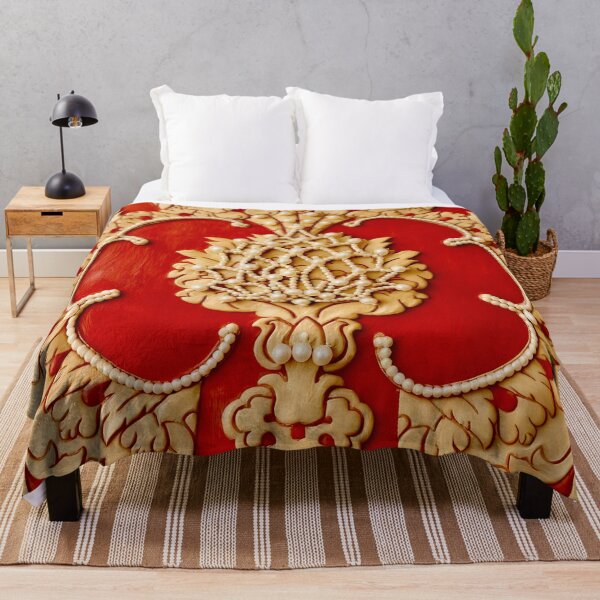 Item preview, Renaissance Pomegranate Fabric with Pearls designed and sold by Vicky Brago-Mitchell®.