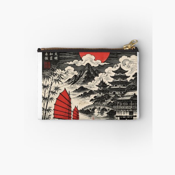 Item preview, Ancient Imperial China – Red Sun Rising Over Mountains and Rivers.  designed and sold by TialCorner.