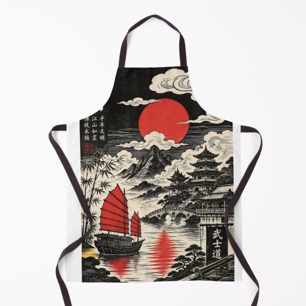 Item preview, Ancient Imperial China – Red Sun Rising Over Mountains and Rivers. designed and sold by TialCorner.
