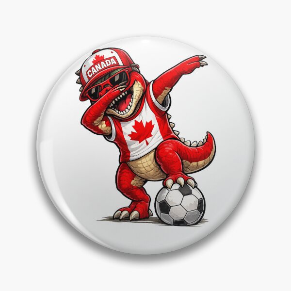 Item preview, Funny T Rex Maple Leaf Canadian Flag Dabbing Soccer designed and sold by QuiteOrbit.