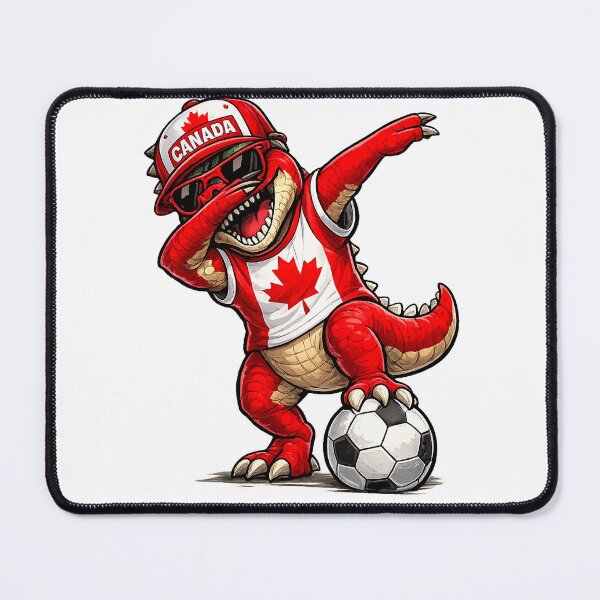 Item preview, Funny T Rex Maple Leaf Canadian Flag Dabbing Soccer designed and sold by QuiteOrbit.