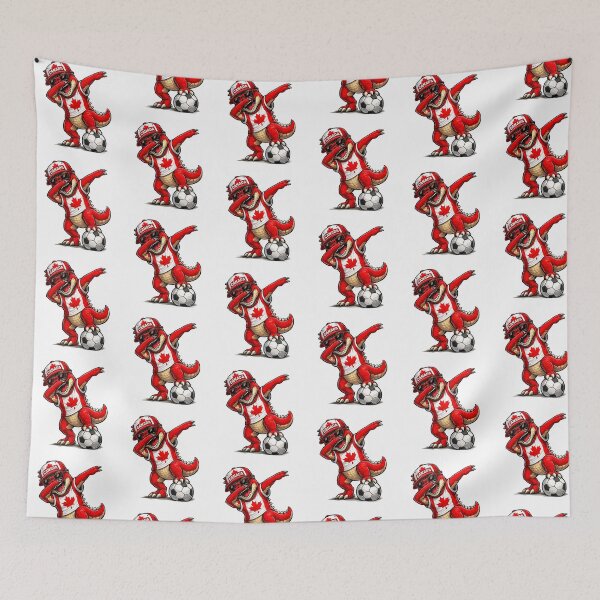 Item preview, Funny T Rex Maple Leaf Canadian Flag Dabbing Soccer designed and sold by QuiteOrbit.