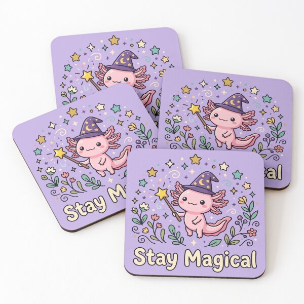 Item preview, Cute Axolotl Wizard Stay Magical Stars designed and sold by Amir Faysal.