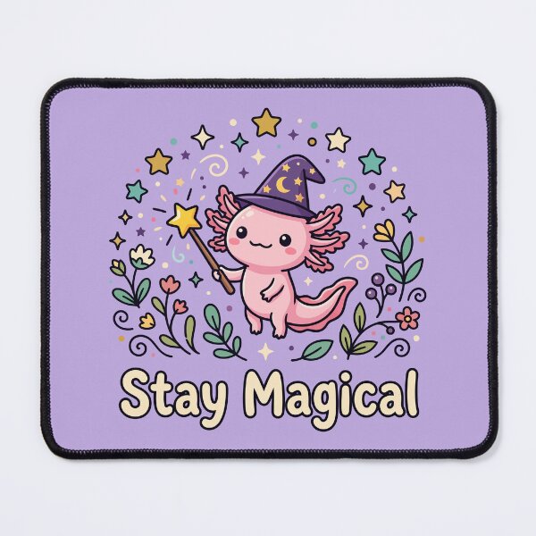 Item preview, Cute Axolotl Wizard Stay Magical Stars designed and sold by Amir Faysal.