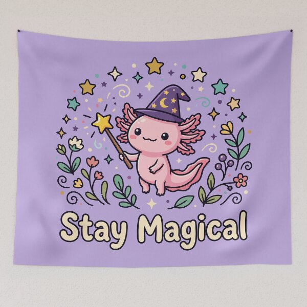 Item preview, Cute Axolotl Wizard Stay Magical Stars designed and sold by Amir Faysal.