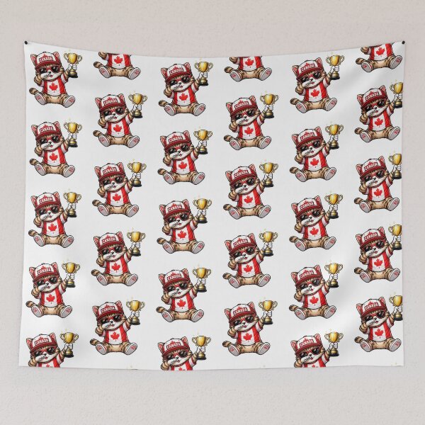 Item preview, Canada Flag Cat Dabbing Soccer Ball designed and sold by QuiteOrbit.