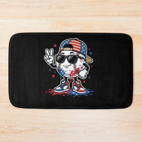 Item preview, Patriotic Baseball Character Cool Sunglasses Peace Sign designed and sold by SiarheiYur.