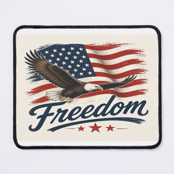 Item preview, Freedom is not free American flag with eagle graphics design background for apparel and digital print designed and sold by MonoDigitalArt.