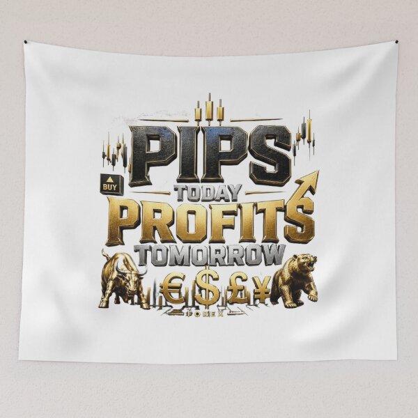 Item preview, Pips Today Profits Tomorrow | Forex Trading Motivation Typography designed and sold by PipForgeStudio .