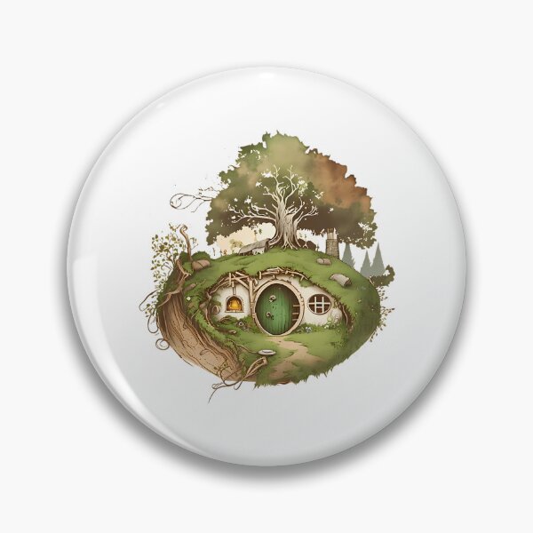 Item preview, Halfling Home - Round Doors - Black - Watercolor Art - Fantasy Short Sleeve designed and sold by insmpinh.