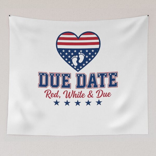 Item preview, Red White and Due Patriotic Pregnancy Announcement designed and sold by SiarheiYur.