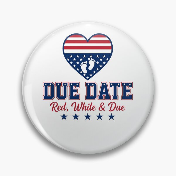 Item preview, Red White and Due Patriotic Pregnancy Announcement designed and sold by SiarheiYur.