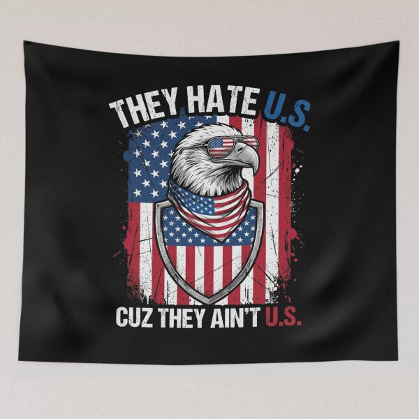 Item preview, They Hate US Cuz They Ain't US Eagle Flag designed and sold by SiarheiYur.