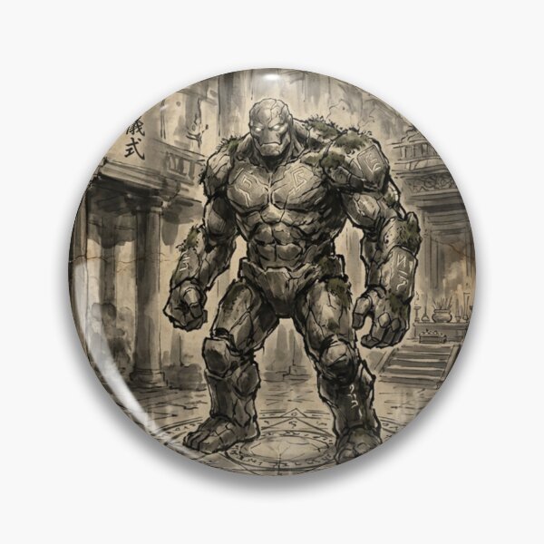 Item preview, Ancient Stone Golem Guardian Sumi-e Ink Wash designed and sold by DuckOddity.