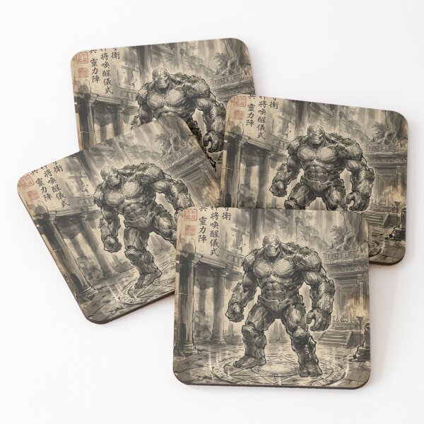Item preview, Ancient Stone Golem Guardian Sumi-e Ink Wash designed and sold by DuckOddity.