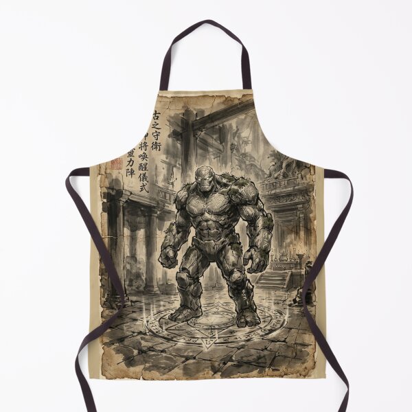 Item preview, Ancient Stone Golem Guardian Sumi-e Ink Wash designed and sold by DuckOddity.
