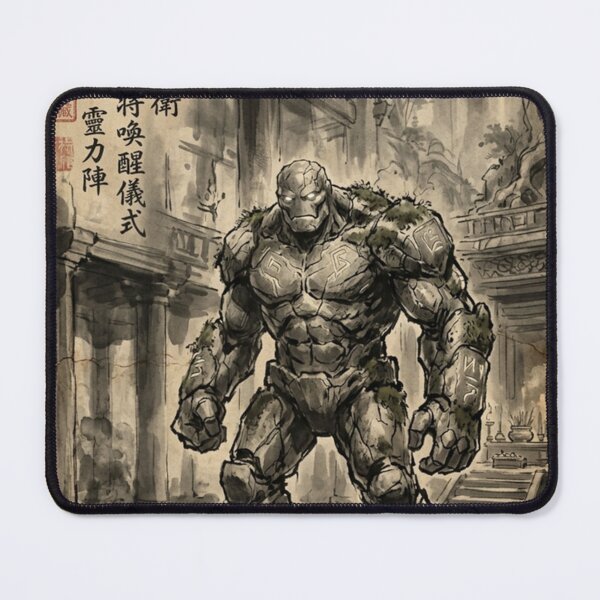 Item preview, Ancient Stone Golem Guardian Sumi-e Ink Wash designed and sold by DuckOddity.