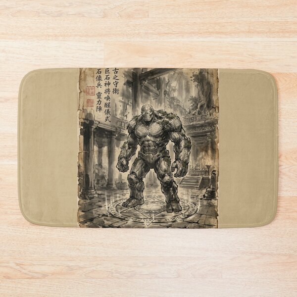 Item preview, Ancient Stone Golem Guardian Sumi-e Ink Wash designed and sold by DuckOddity.