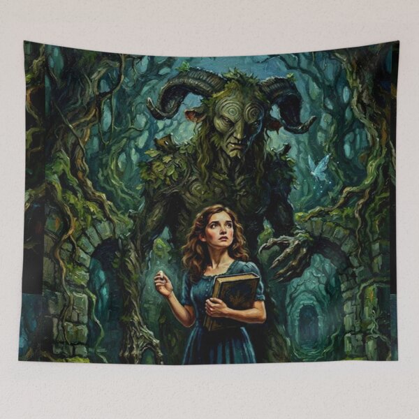 Item preview, Pan's Labyrinth Retro Dark Fantasy Drama El Laberinto del Fauno Tribute Art Movie Poster designed and sold by Art's Diner.