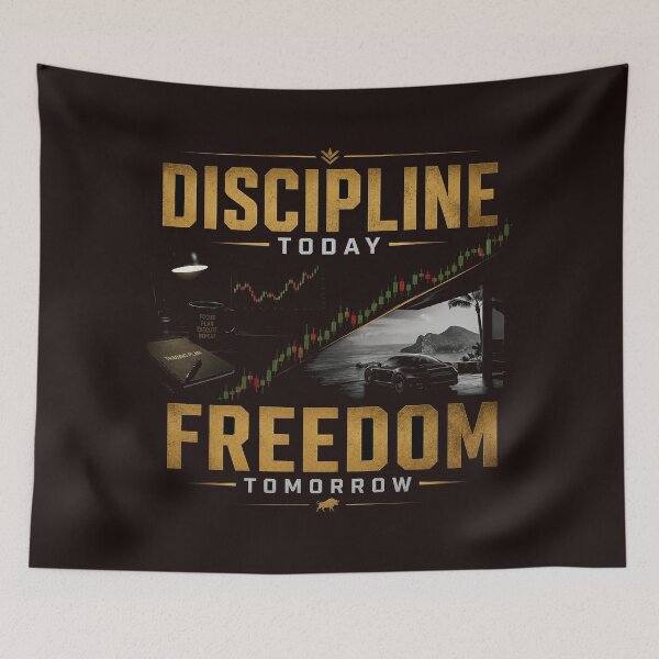 Item preview, Discipline Today Freedom Tomorrow | Forex Trading Motivation Typography designed and sold by PipForgeStudio .