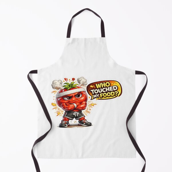 Item preview, Angry Red Apple Who Touched My Food Cartoon Sticker designed and sold by Bhinfy.