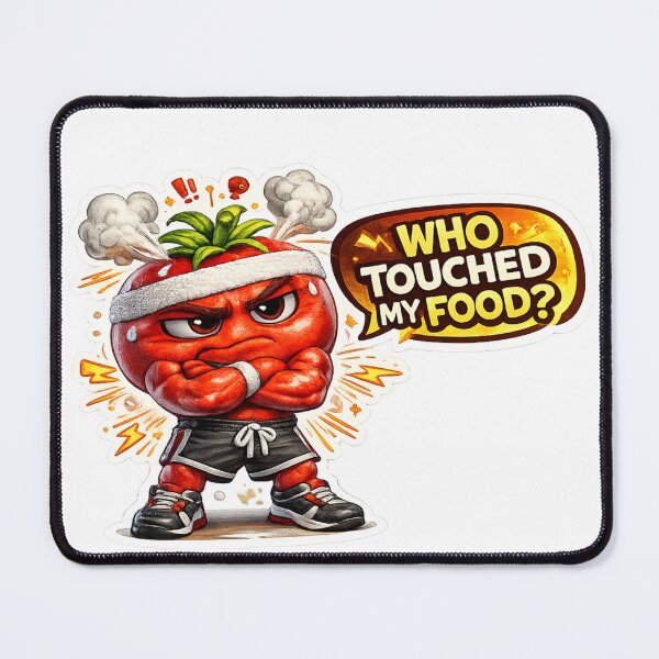 Item preview, Angry Red Apple Who Touched My Food Cartoon Sticker designed and sold by Bhinfy.
