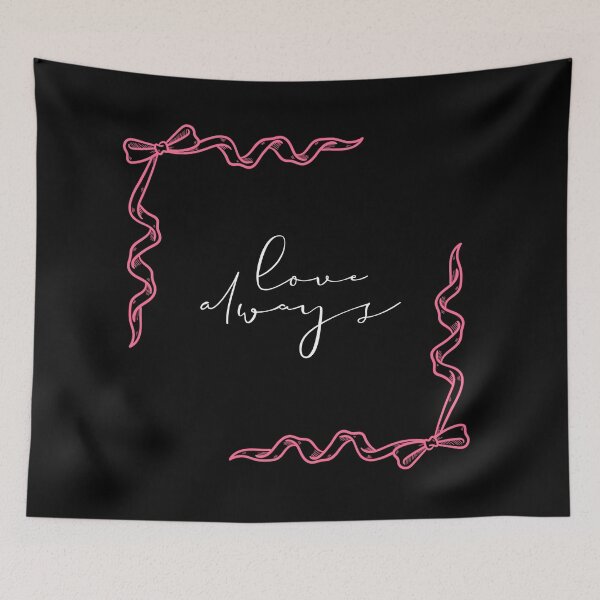 Item preview, Love Always Romantic Cursive Quote with Pink Ribbon Border Art designed and sold by ranivibes008.