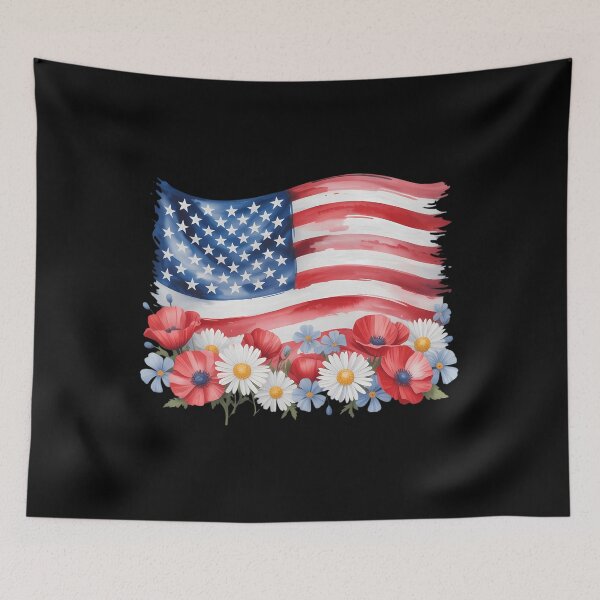 Item preview, Flower American Flag 4th Of July Patriotic designed and sold by sailorjessiArt.