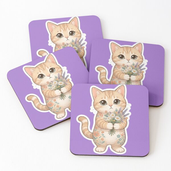 Item preview, Orange Tabby Cat with Wildflower Bouquet Sticker | Floral Cat Lover Gift designed and sold by Iampoji.