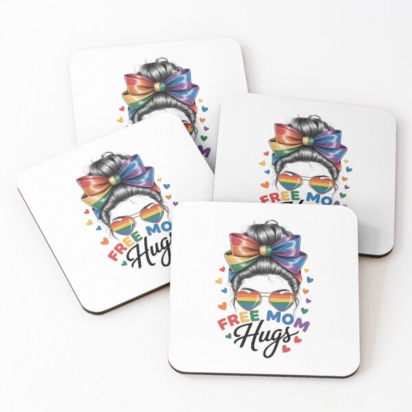Item preview, Free Mom Hugs LGBT Flag Messy Bun Trans Gay Pride Rainbow designed and sold by sailorjessiArt.