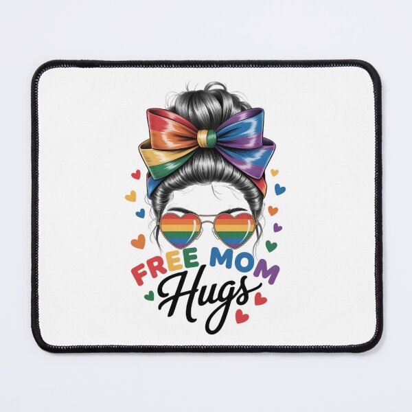 Item preview, Free Mom Hugs LGBT Flag Messy Bun Trans Gay Pride Rainbow designed and sold by sailorjessiArt.