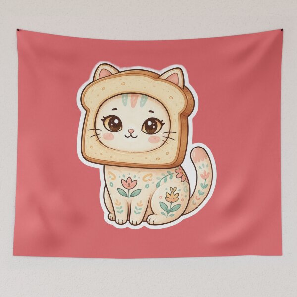 Item preview, Toast Cat Sticker | Funny Bread Kitty Kawaii Gift designed and sold by Iampoji.