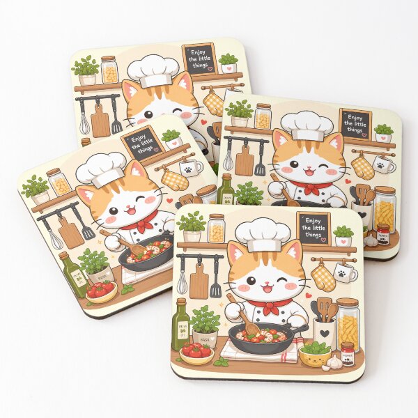 Item preview, Chef Cat Cooking Pasta Sticker | Cute Kitchen Cat Gift designed and sold by Iampoji.
