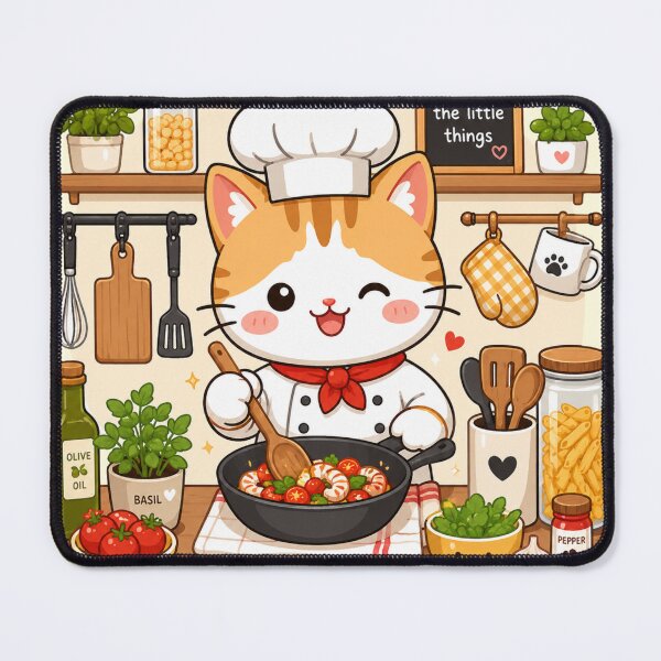 Item preview, Chef Cat Cooking Pasta Sticker | Cute Kitchen Cat Gift designed and sold by Iampoji.
