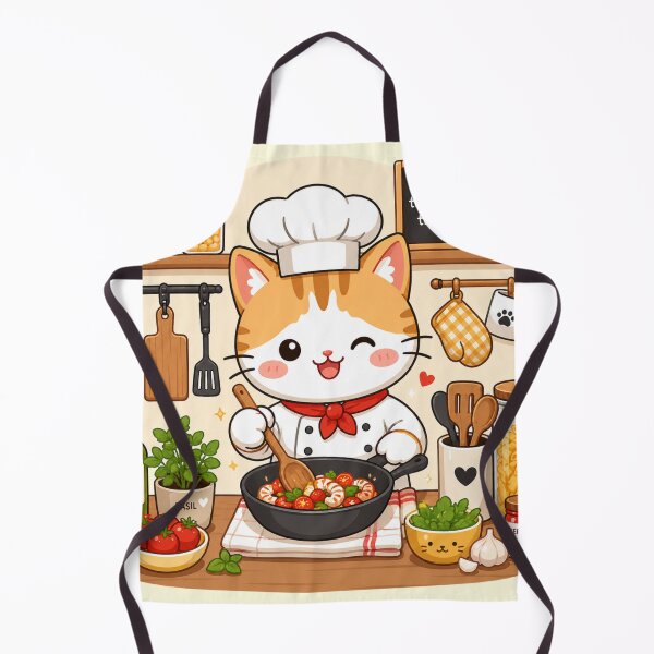 Item preview, Chef Cat Cooking Pasta Sticker | Cute Kitchen Cat Gift designed and sold by Iampoji.