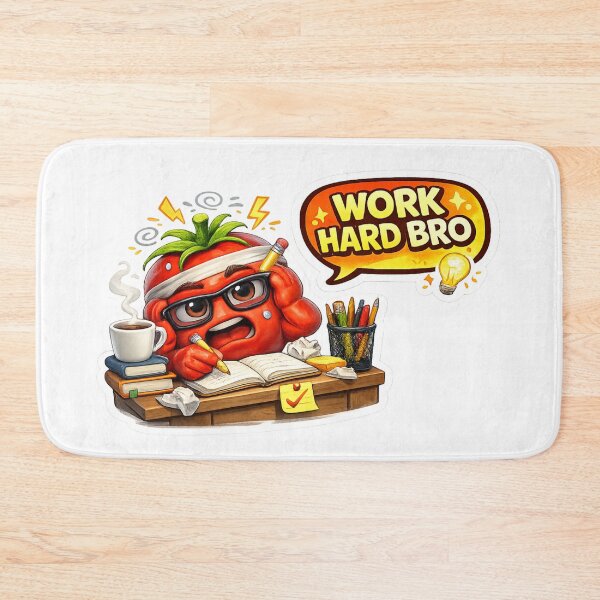 Item preview, Funny Work Hard Bro Angry Tomato Character Sticker designed and sold by Bhinfy.