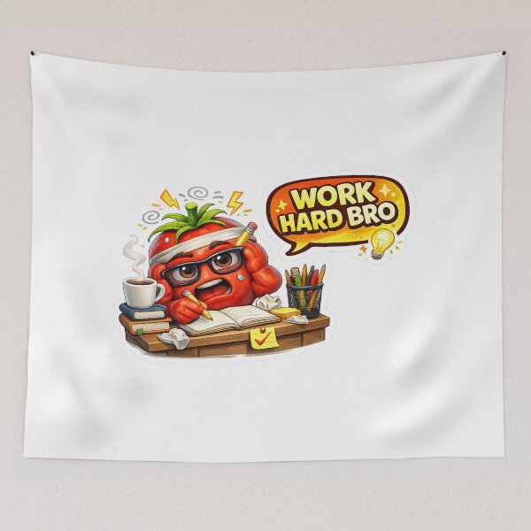 Item preview, Funny Work Hard Bro Angry Tomato Character Sticker designed and sold by Bhinfy.