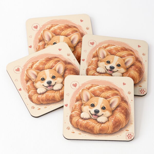 Item preview, Corgi in Kawaii Croissant - Bakery & Pastry Style designed and sold by TinyLegs.