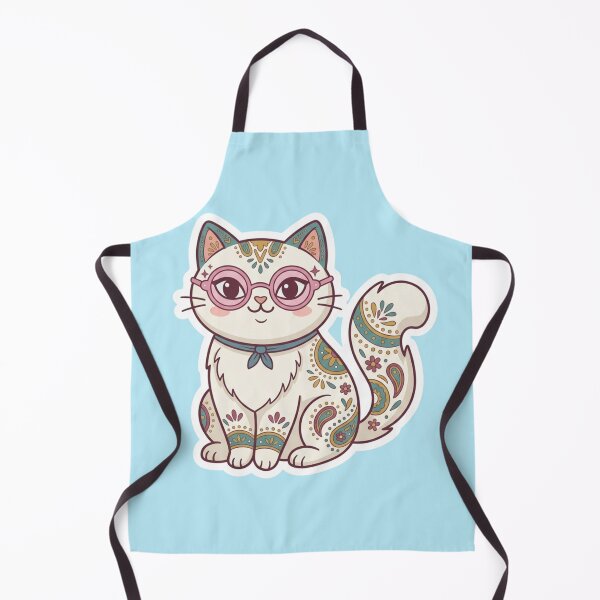Item preview, Paisley Boho Cat Sticker | Folk Art Kitty Design designed and sold by Iampoji.