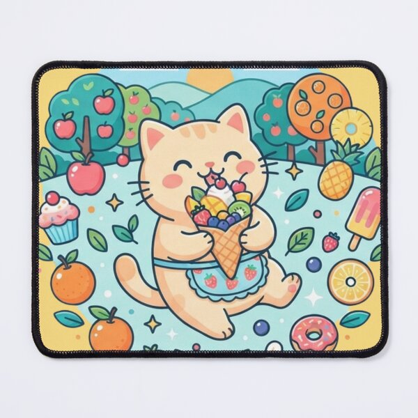 Item preview, Summer Ice Cream Cat Sticker | Sweet Kawaii Kitty designed and sold by Iampoji.