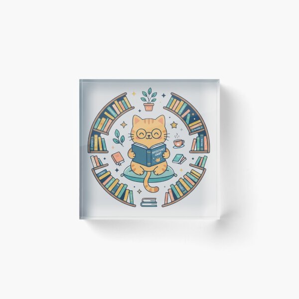 Item preview, Book Lover Cat Sticker | Reading Cat for Bookworms designed and sold by Iampoji.