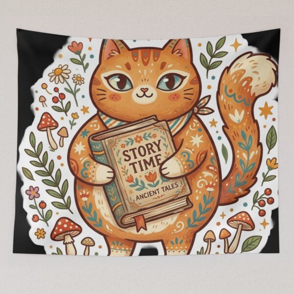 Item preview, Cozy Reading Cat Sticker | Book Lover Gift for Cat Fans designed and sold by Iampoji.