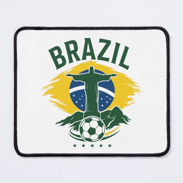 Item preview, Brazil Team Soccer with Christ the Redeemer | Brazilian Futbol designed and sold by pixiedustpaint.