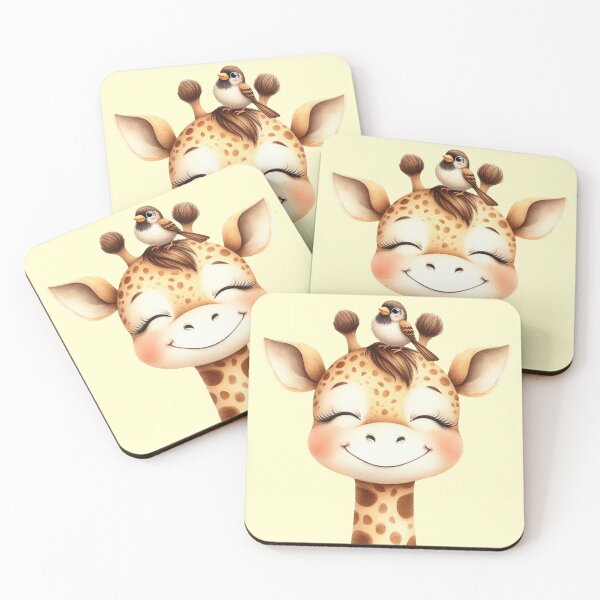 Item preview, Cute Baby Giraffe and Little Bird designed and sold by VibeShift Studio.