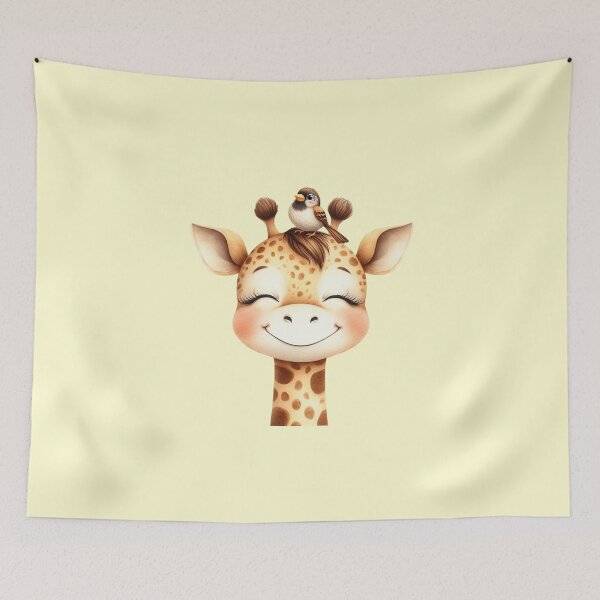 Item preview, Cute Baby Giraffe and Little Bird designed and sold by VibeShift Studio.