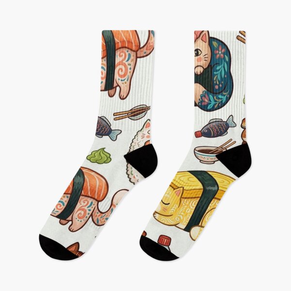 Item preview, Sushi Cat Pattern | Kawaii Japanese Food Cats designed and sold by Iampoji.