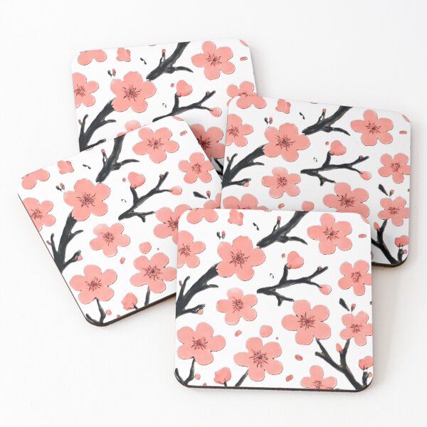 Item preview, Japanese sakura cherry blossom pattern, ink brush style(1a) designed and sold by JpnArts-Sak981.