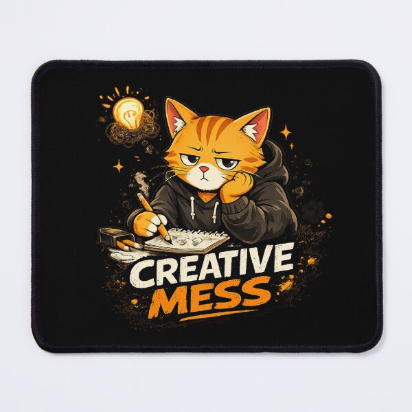 Item preview, MISO | Creative Mess Funny Artist Cat T-Shirt & Sticker Design designed and sold by Meow-Attitude.