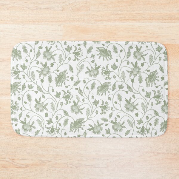 Item preview, Chinoiserie Floral - hand painted - sage green & white designed and sold by Moritza Jarman Design.