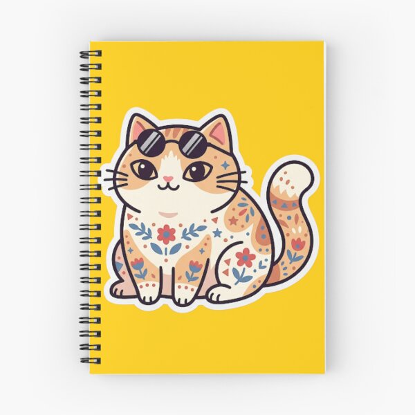 Item preview, Cool Cat with Sunglasses Sticker | Boho Floral Kitty Gift designed and sold by Iampoji.